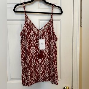 Burnt Orange and White Patterned Top